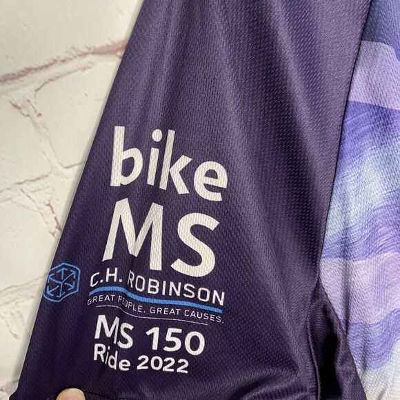 Women’s  2xl Cycling Jersey by Primal. Full Zip Yellow Purple‎ - Picture 3 of 6